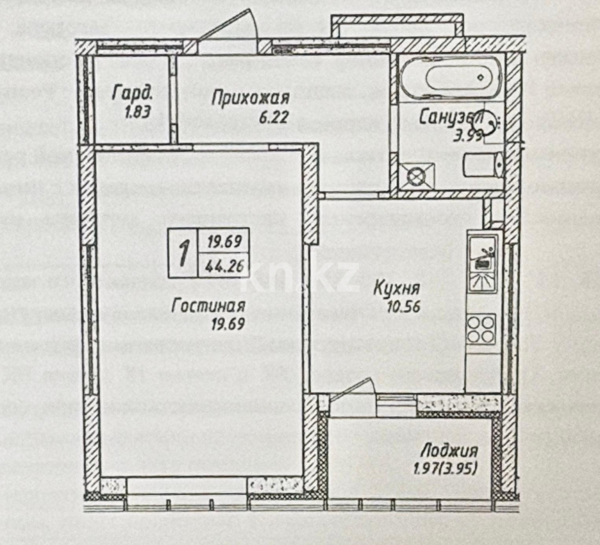 Продажа 1-комнатной квартиры, 45 м² в Астане - фото 2
