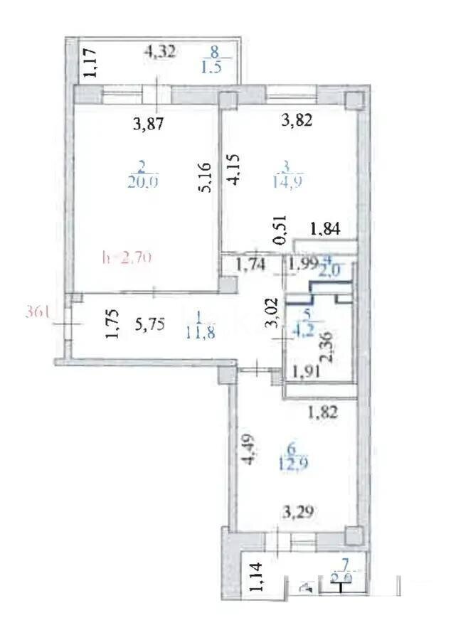 Продажа 2-комнатной квартиры, 69.3 м² в Астане - фото 4