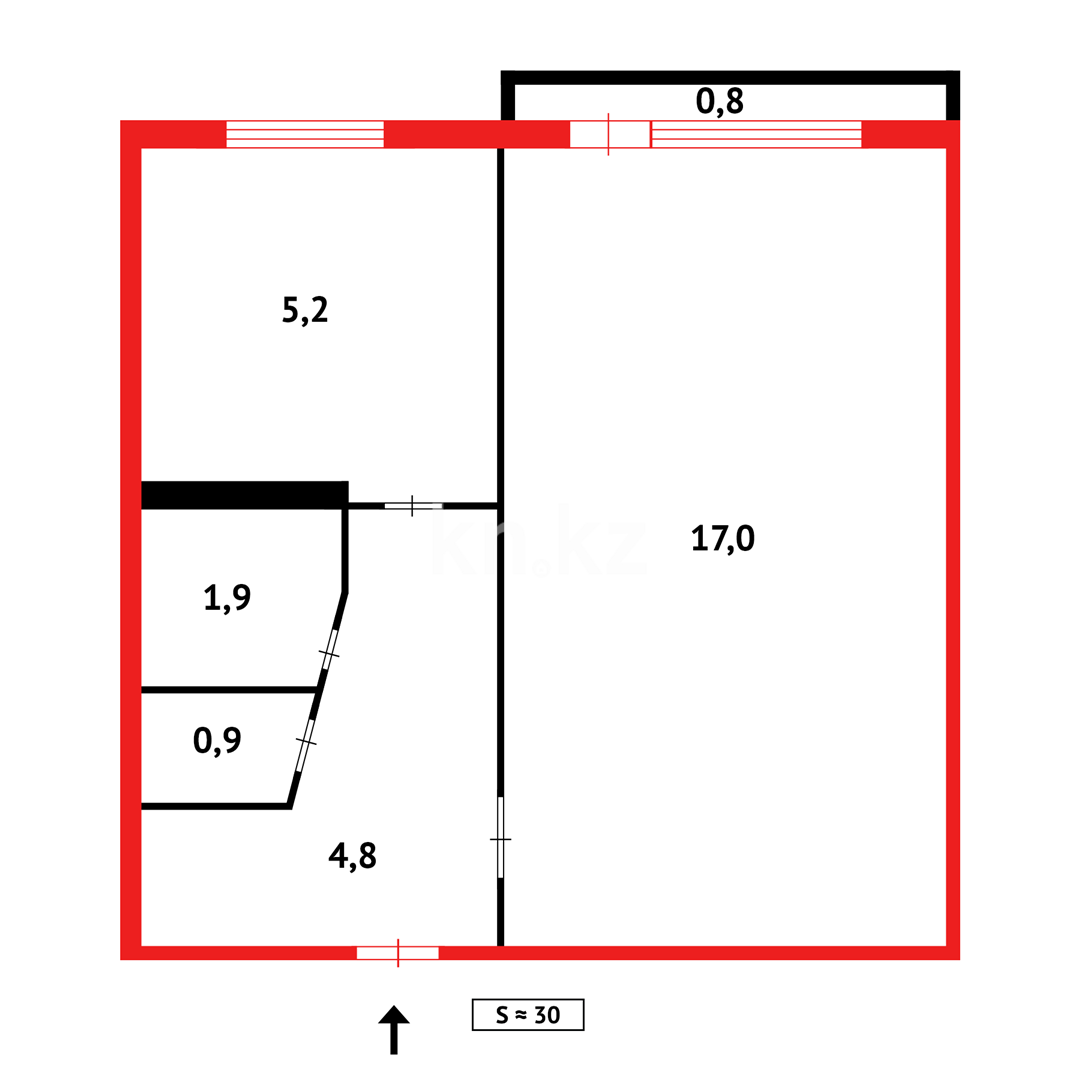 Продажа 1-комнатной квартиры, 32 м² в Темиртау - фото 8