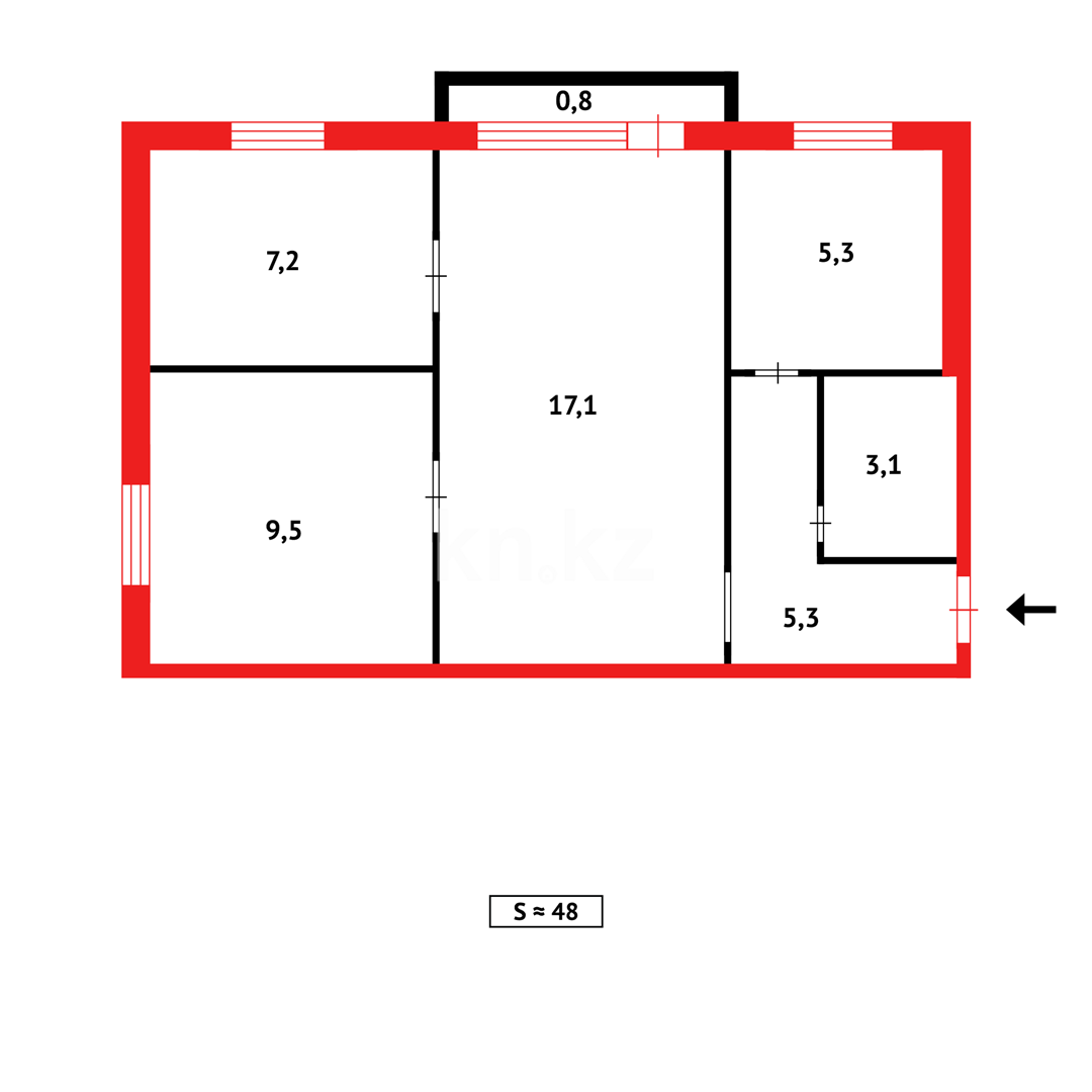 Продажа 3-комнатной квартиры, 48 м² в Темиртау - фото 15