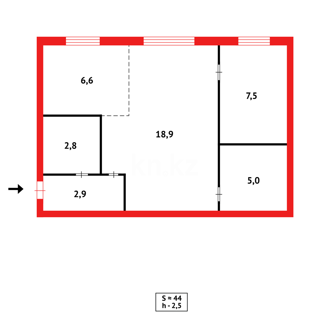 Продажа 2-комнатной квартиры, 42 м², ул. Чернышевского в Темиртау - фото 8