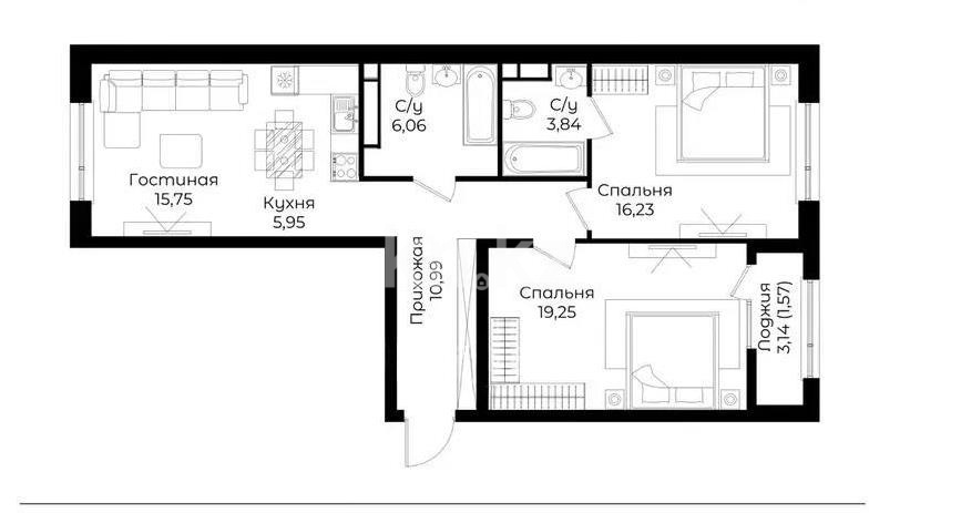 Продажа 3-комнатной квартиры, 79.64 м² в Алматы