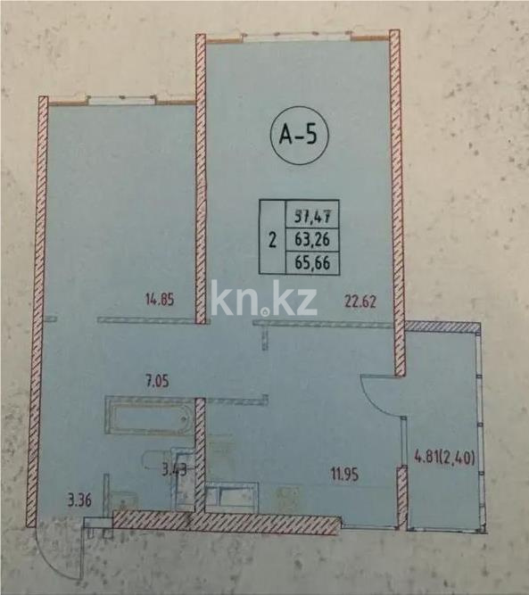 Продажа 2-комнатной квартиры, 65.67 м², мкр. Аккент, дом  90 в Алматы