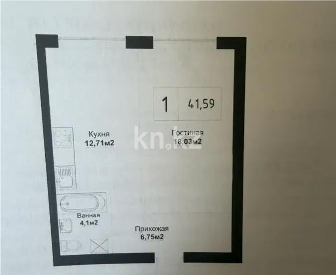 Продажа 1-комнатной квартиры, 41.6 м² в Астане