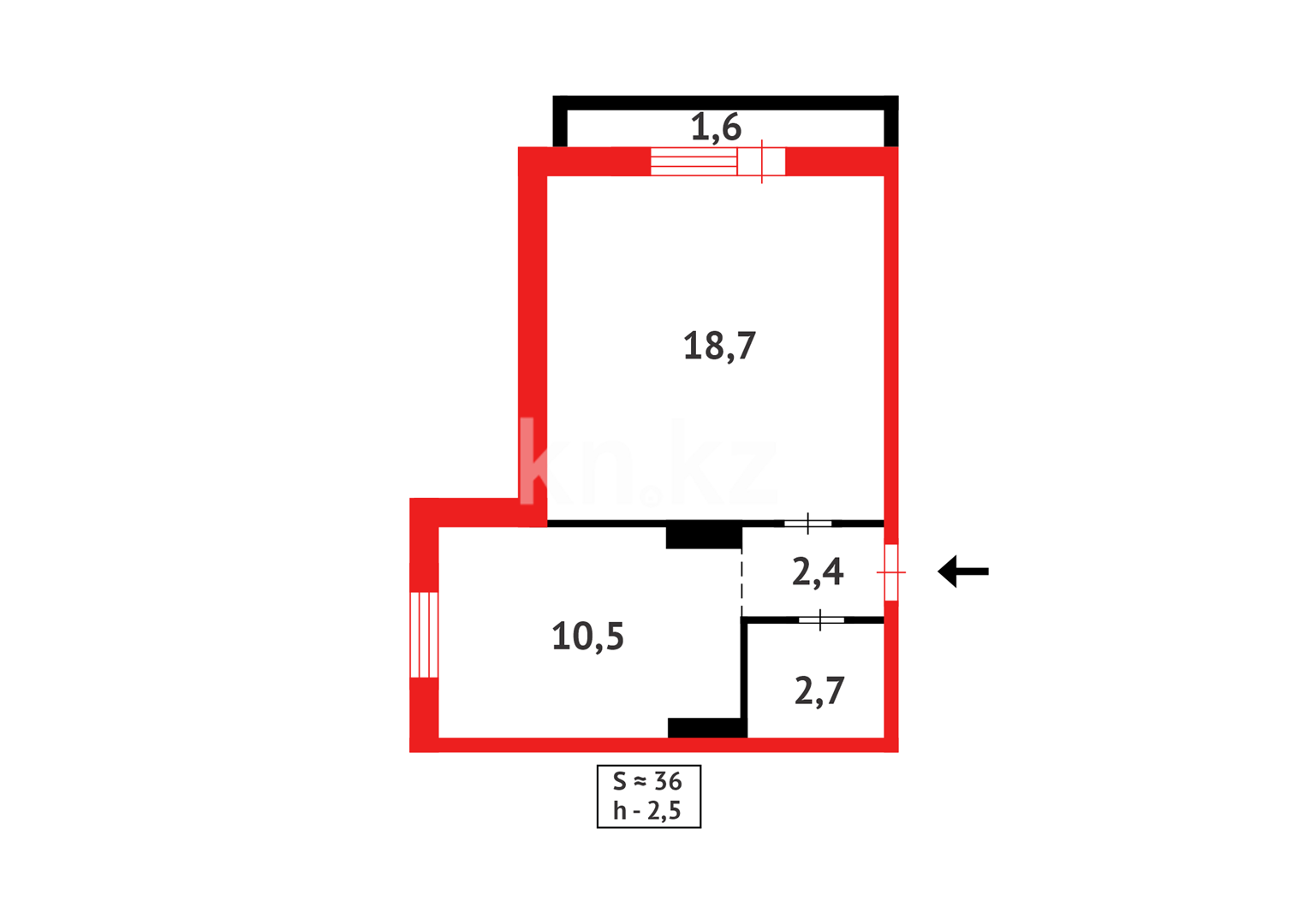 Продажа 1-комнатной квартиры, 36 м² в Караганде - фото 15
