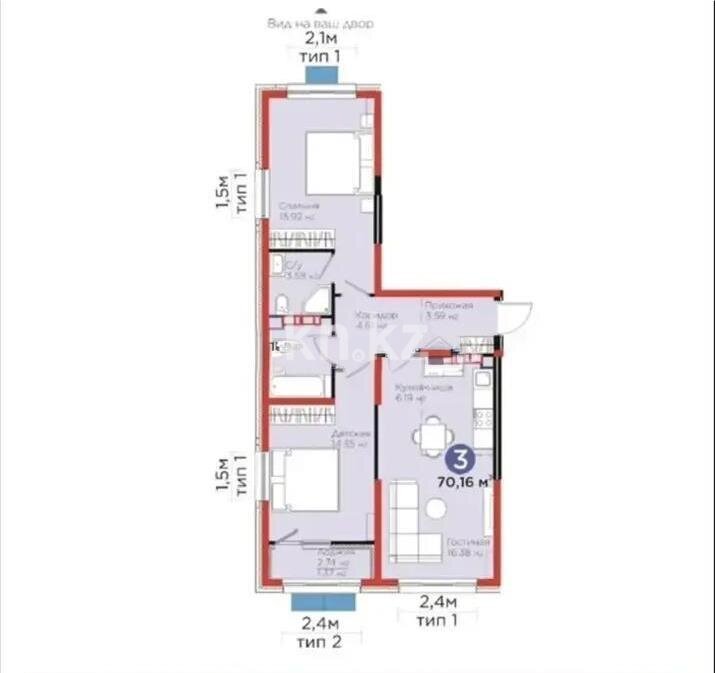 Продажа 3-комнатной квартиры, 70 м² в Алматы