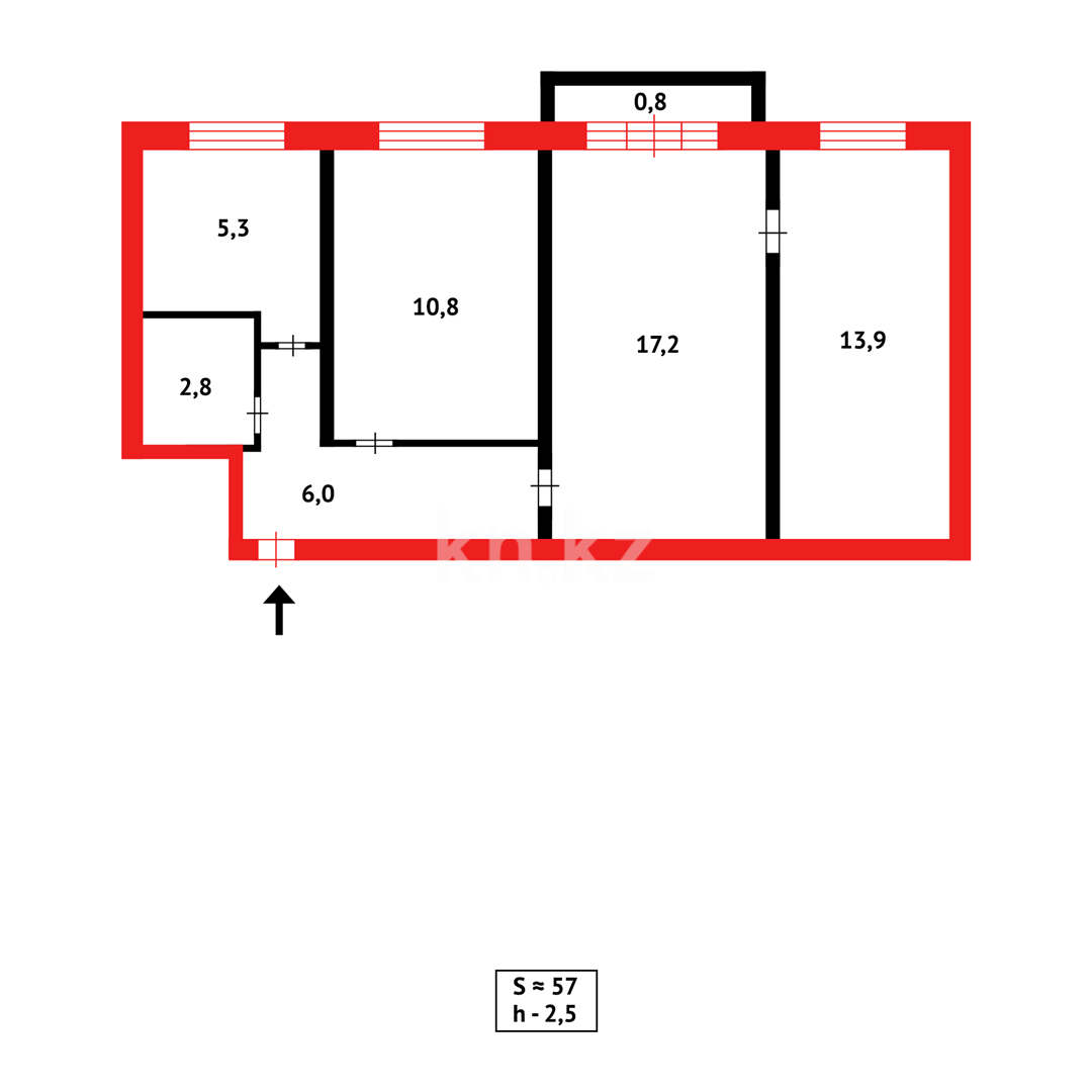 Продажа 3-комнатной квартиры, 57 м², ул. Сейфуллина в Абае - фото 8