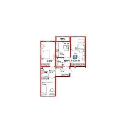 Продажа 3-комнатной квартиры, 88.98 м² в Астане