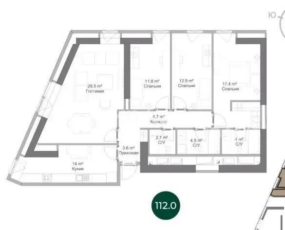 Продажа 4-комнатной квартиры, 112 м² в Алматы