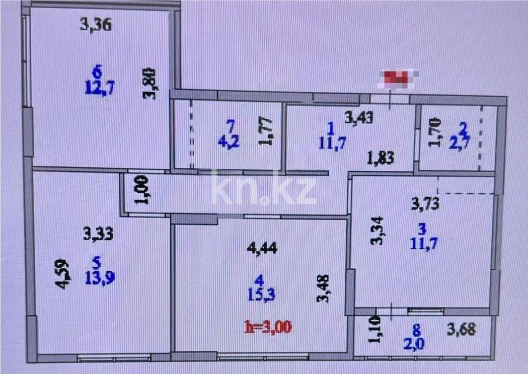 Продажа 3-комнатной квартиры, 74.2 м² в Астане