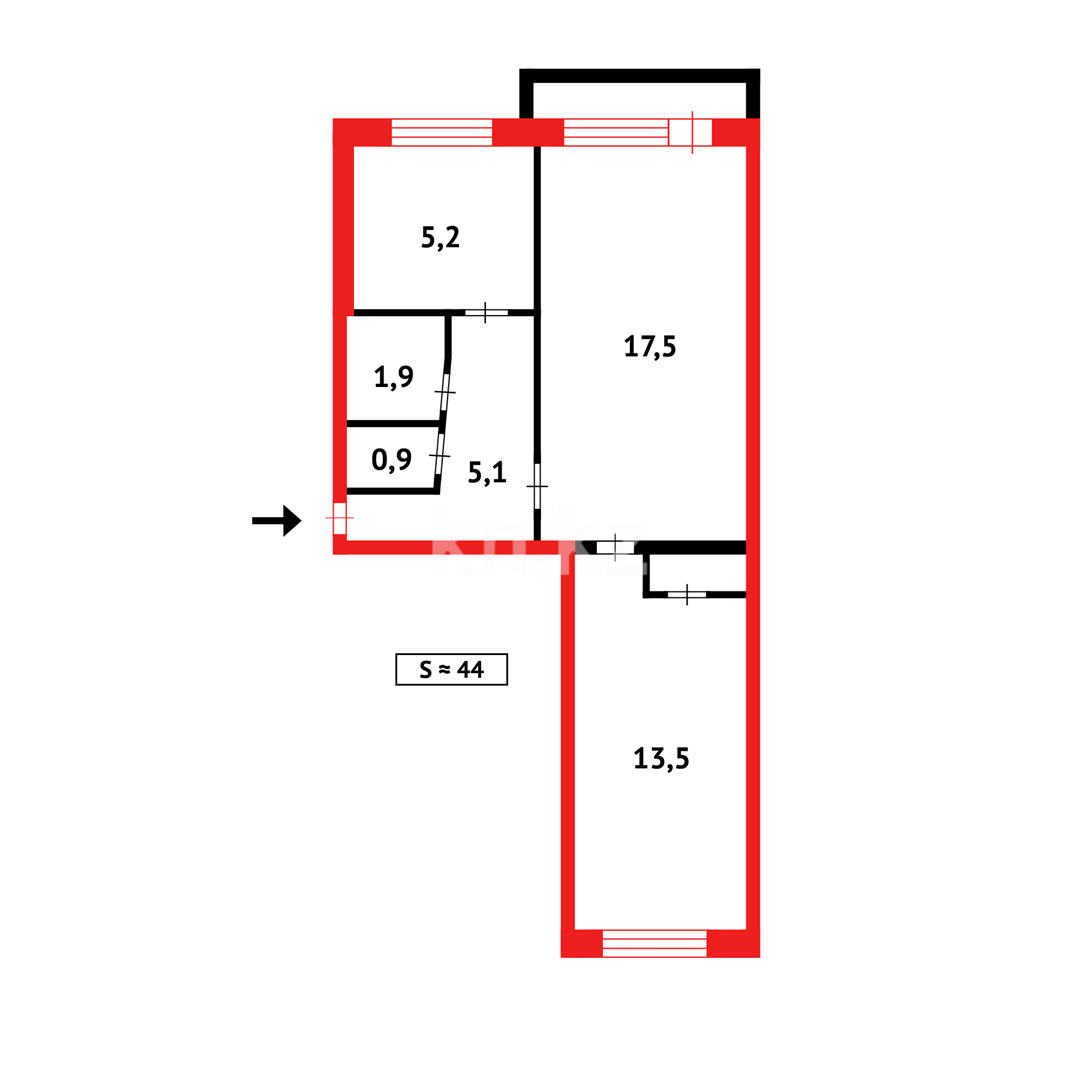 Продажа 2-комнатной квартиры, 45 м², ул. 6-й мик-н в Темиртау - фото 15
