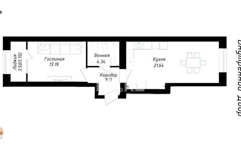Продажа 2-комнатной квартиры, 45 м² в Астане