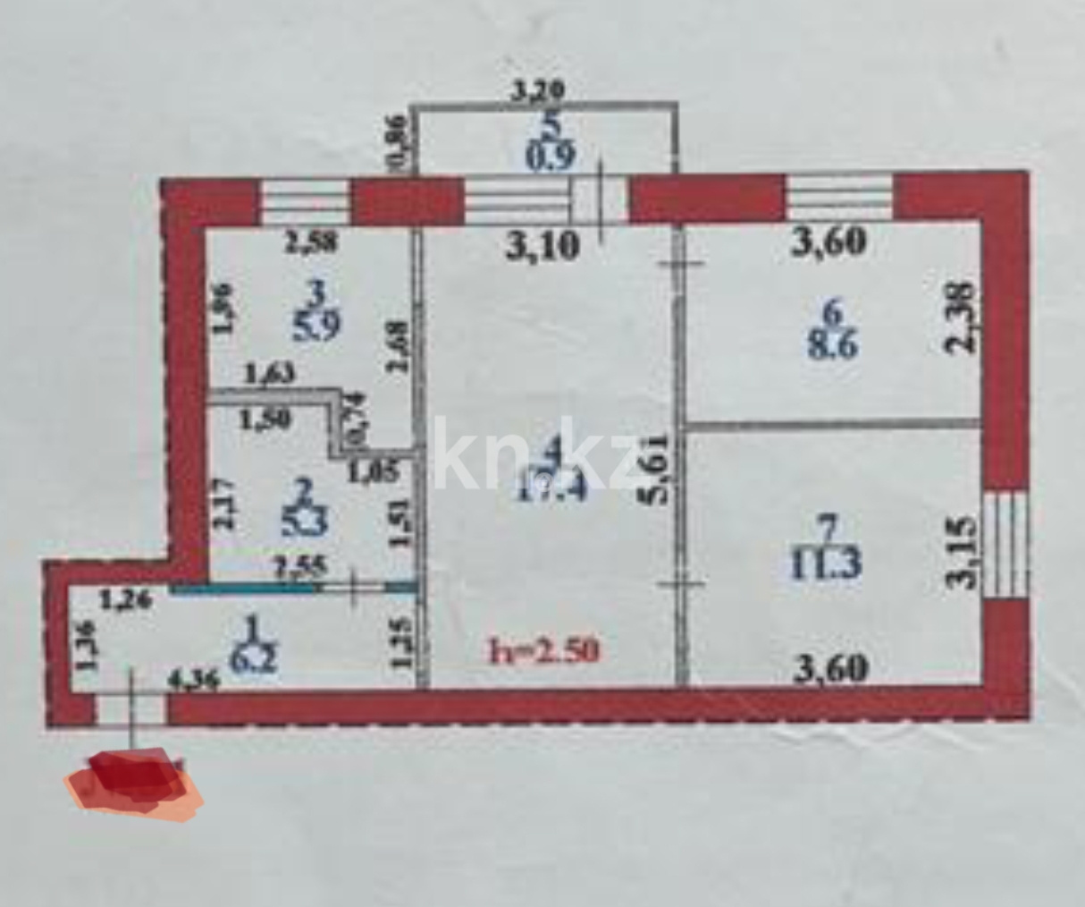Продажа 3-комнатной квартиры, 60 м² в Алматинской области - фото 19