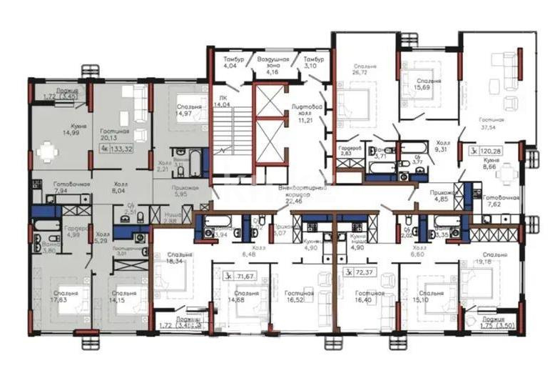 Продажа 4-комнатной квартиры, 133.32 м² в Астане