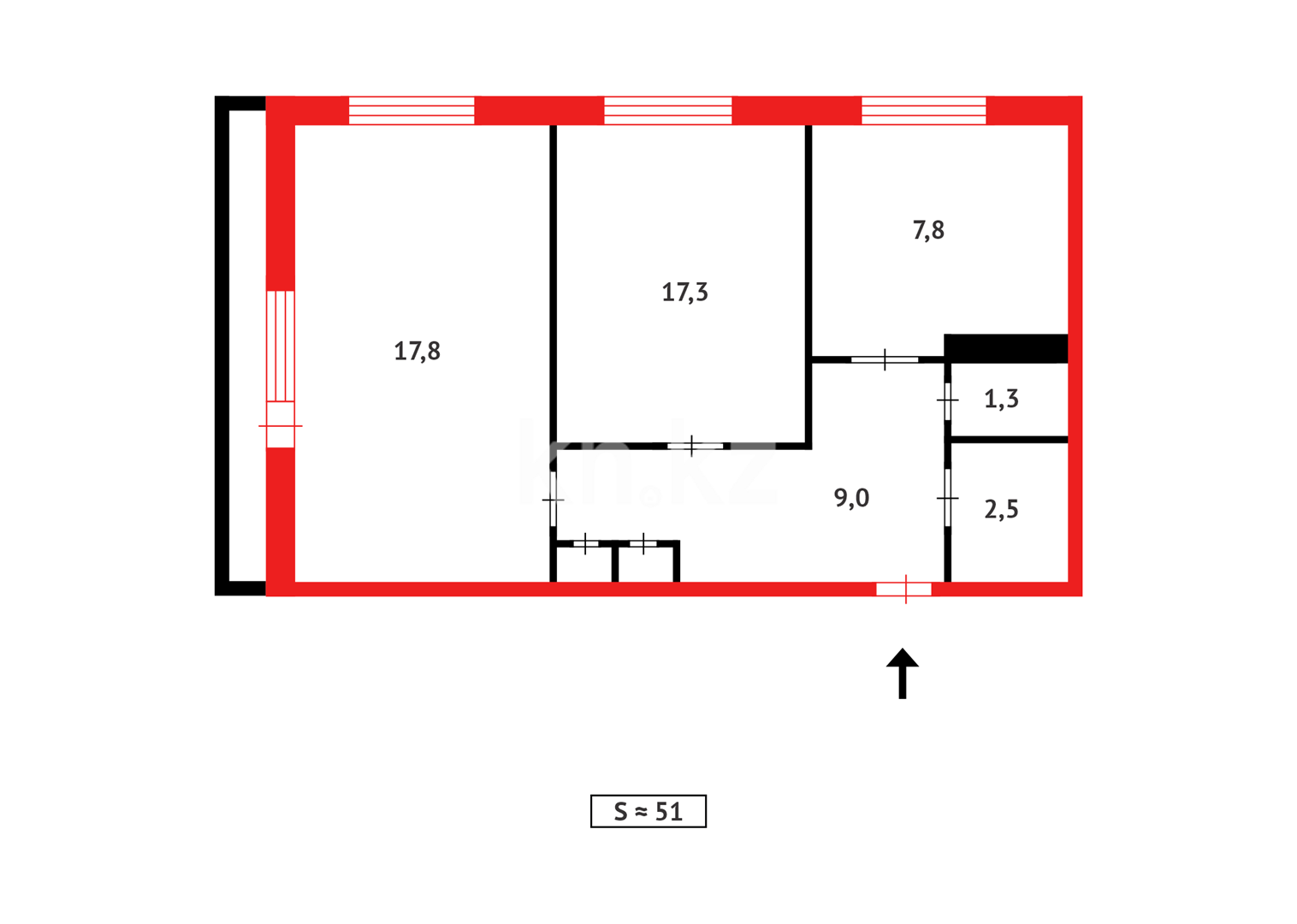 Продажа 2-комнатной квартиры, 50 м², мкр-н 3А, дом  17 в Темиртау - фото 18