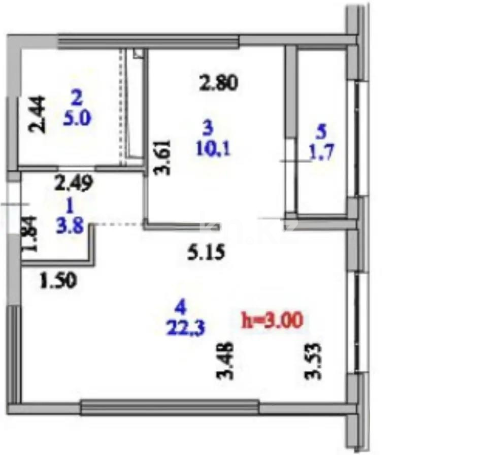 Продажа 1-комнатной квартиры, 43 м² в Астане - фото 2