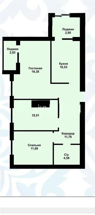 Продажа 3-комнатной квартиры, 72 м², ул. Муканова, дом  51 стр в Караганде