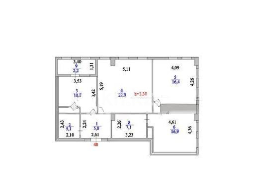 Продажа 3-комнатной квартиры, 91.7 м² в Астане