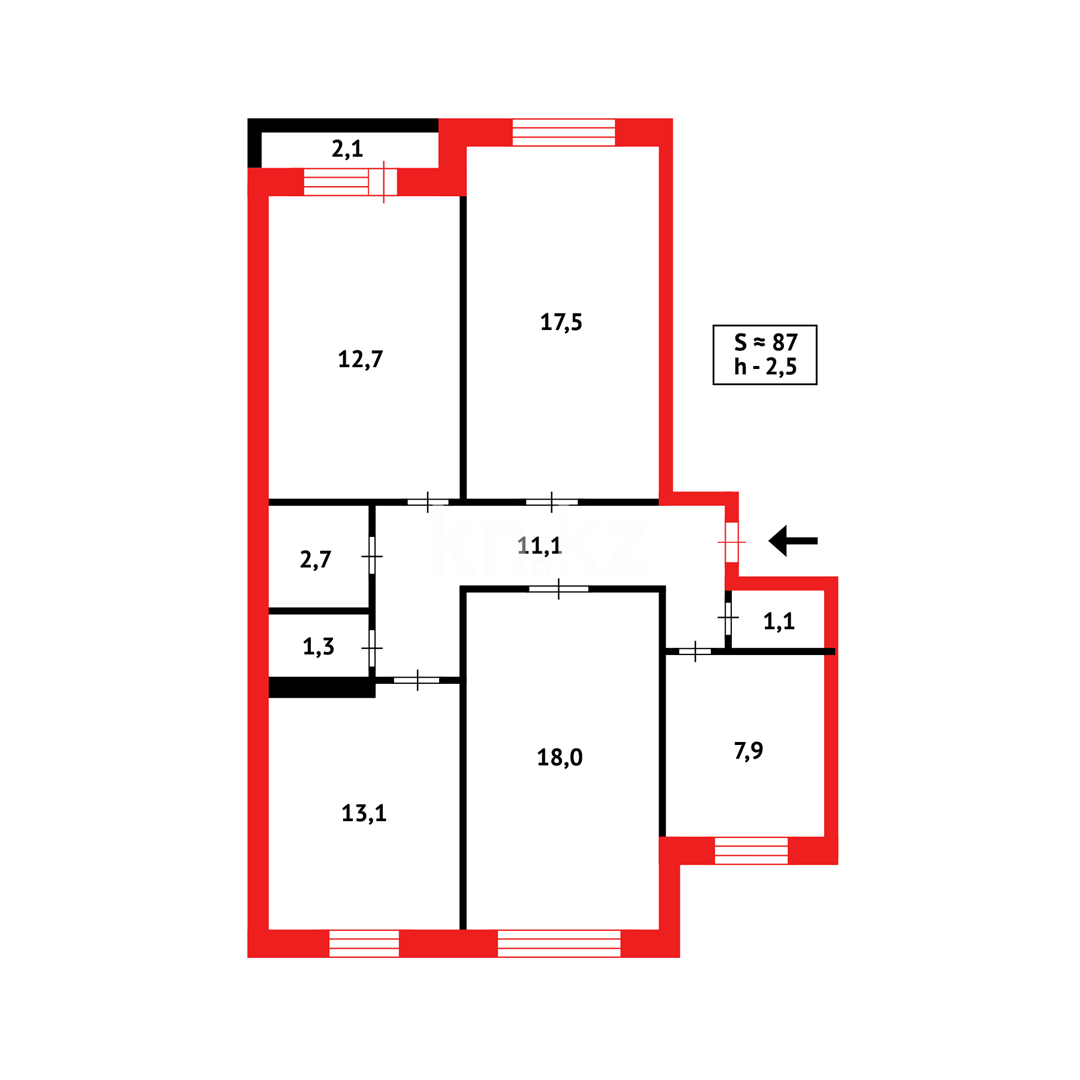 Продажа 4-комнатной квартиры, 86 м² в Темиртау - фото 20
