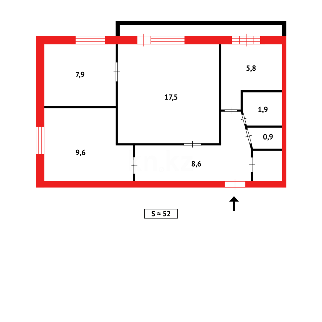 Продажа 3-комнатной квартиры, 55 м², 6-й мкр. в Темиртау - фото 16