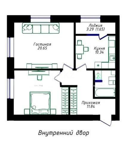 Продажа 2-комнатной квартиры, 68 м² в Астане