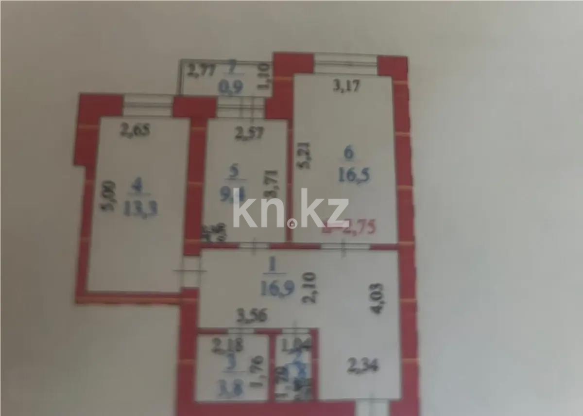 Продажа 2-комнатной квартиры, 62.6 м² в Астане