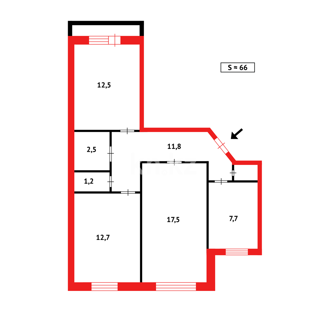 Продажа 3-комнатной квартиры, 67 м² в Темиртау - фото 10