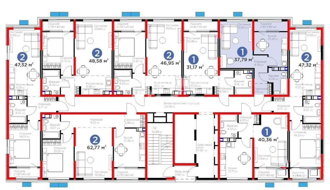 Продажа 1-комнатной квартиры, 37.79 м² в Алматы - фото 2