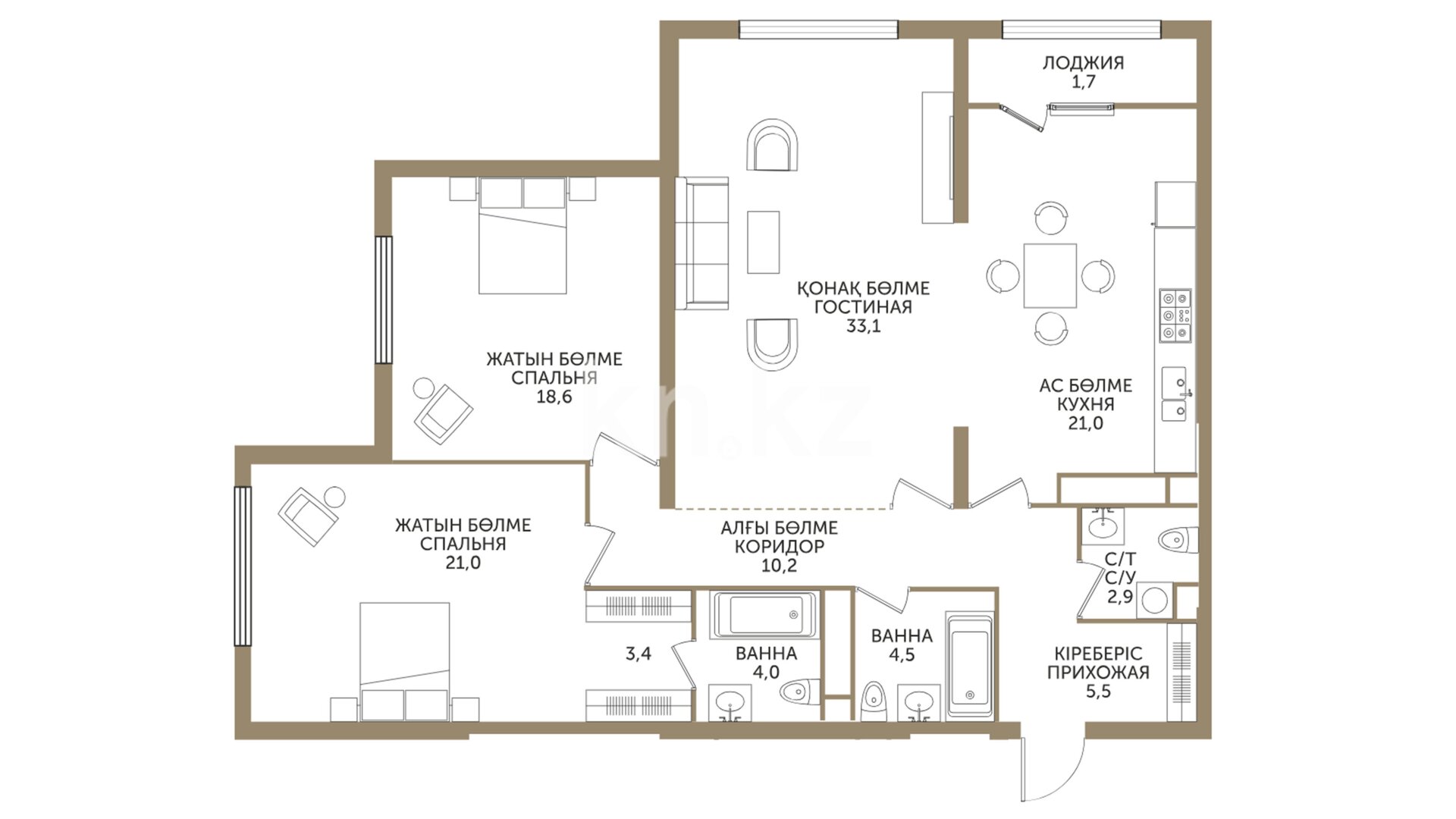 ЖК Estet, 3-комнатная, цена 151 433 600 ₸, 1 184 000 ₸&nbsp;/&nbsp;м²