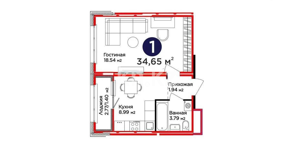 Продажа 1-комнатной квартиры, 35.5 м² в Астане - фото 3