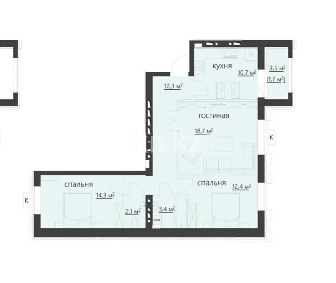 Продажа 3-комнатной квартиры, 78 м² в Караганде