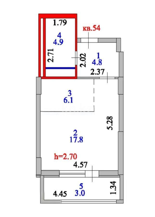 Продажа 1-комнатной квартиры, 36.6 м², ул. Косшыгулулы, дом  4 в Астане