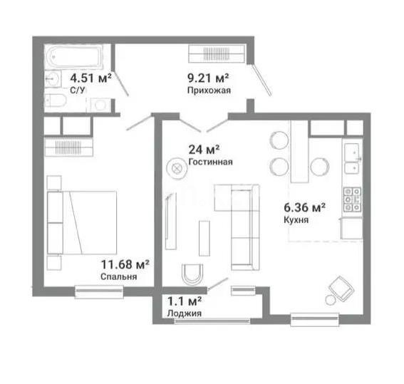 Продажа 2-комнатной квартиры, 56.8 м² в Алматы - фото 4