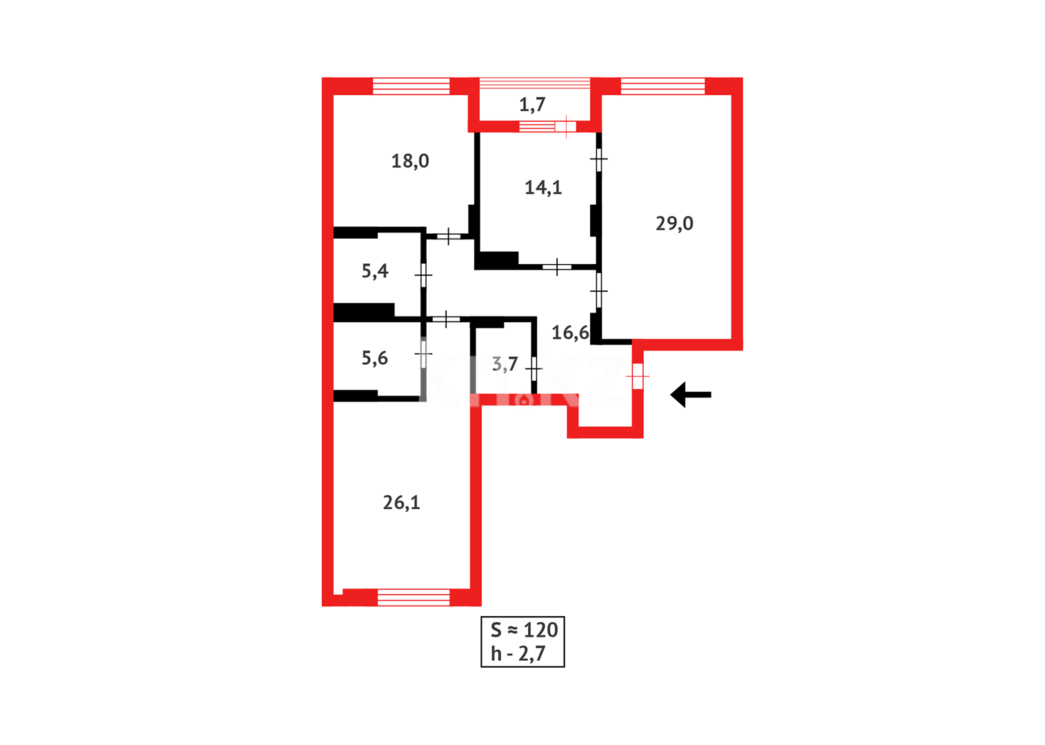 Продажа 3-комнатной квартиры, 120.2 м² в Астане - фото 18