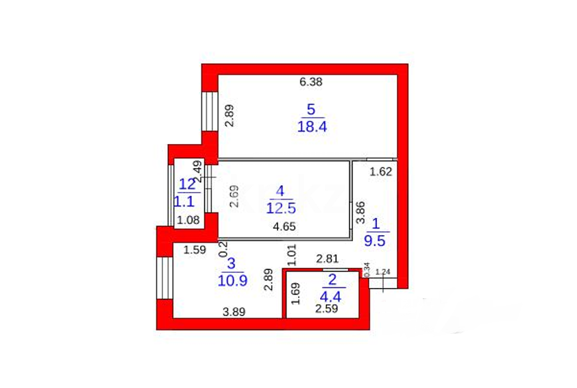Продажа 2-комнатной квартиры, 56 м² в Караганде