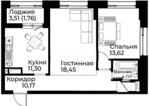 Продажа 2-комнатной квартиры, 60 м², ул. Райымбек батыра, дом  2 стр в Астане - фото 3