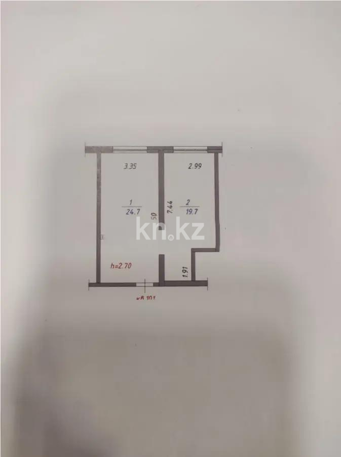 Продажа 2-комнатной квартиры, 44 м², ул. Муратбаева, дом  14 в Алматы