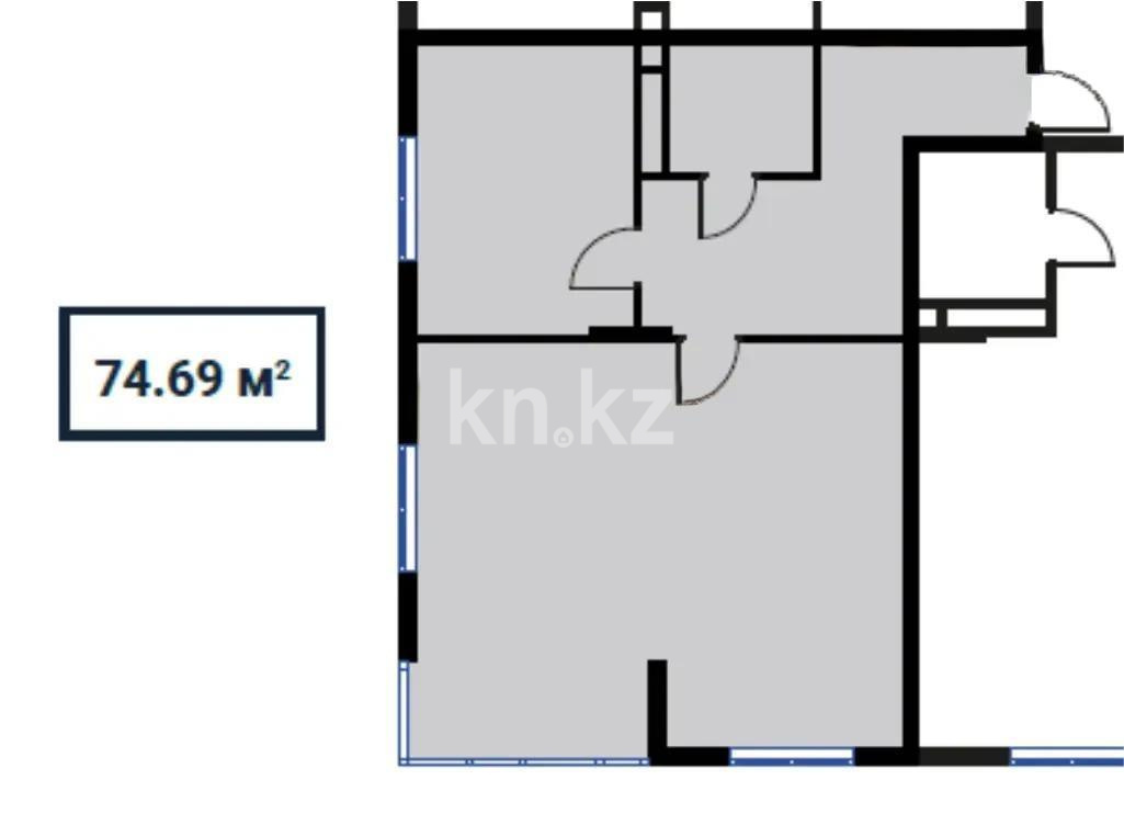 Продажа 3-комнатной квартиры, 74.69 м², ул. Сыбызгы, дом  100 стр в Алматы