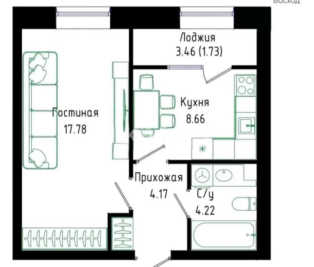 Продажа 1-комнатной квартиры, 37 м², ул. Нажимеденова, дом  30/1 в Астане