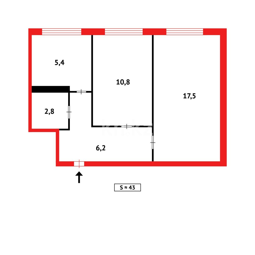 Продажа 2-комнатной квартиры, 43 м² в Караганде - фото 10