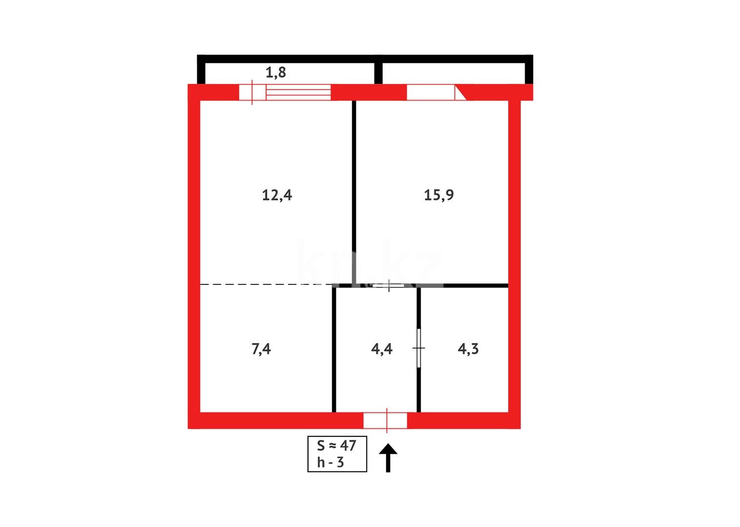 Продажа 2-комнатной квартиры, 46 м² в Караганде - фото 20