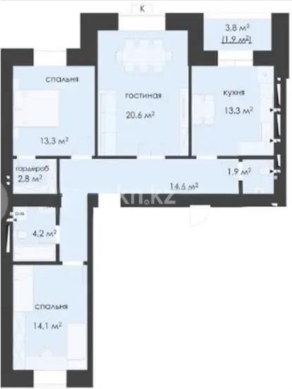 Продажа 3-комнатной квартиры, 90 м², ул. Карбышева, дом  4/3 в Караганде