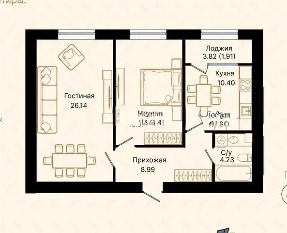 Продажа 2-комнатной квартиры, 69 м², ул. Панфилова, дом  85 в Астане