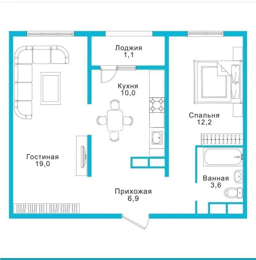 Продажа 2-комнатной квартиры, 54 м², пр. Райымбека, дом  590/6 в Алматы - фото 5