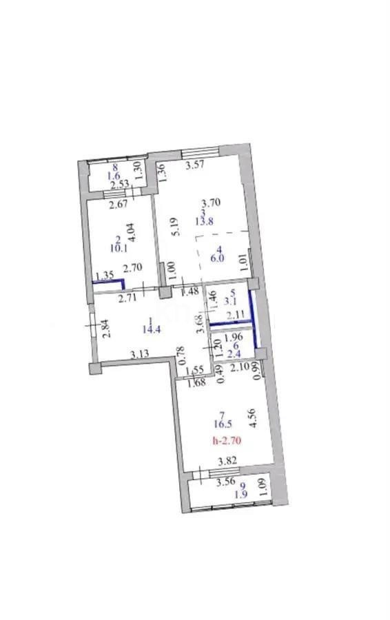 Продажа 3-комнатной квартиры, 70 м², ул. Косшыгулулы, дом  7 в Астане - фото 9