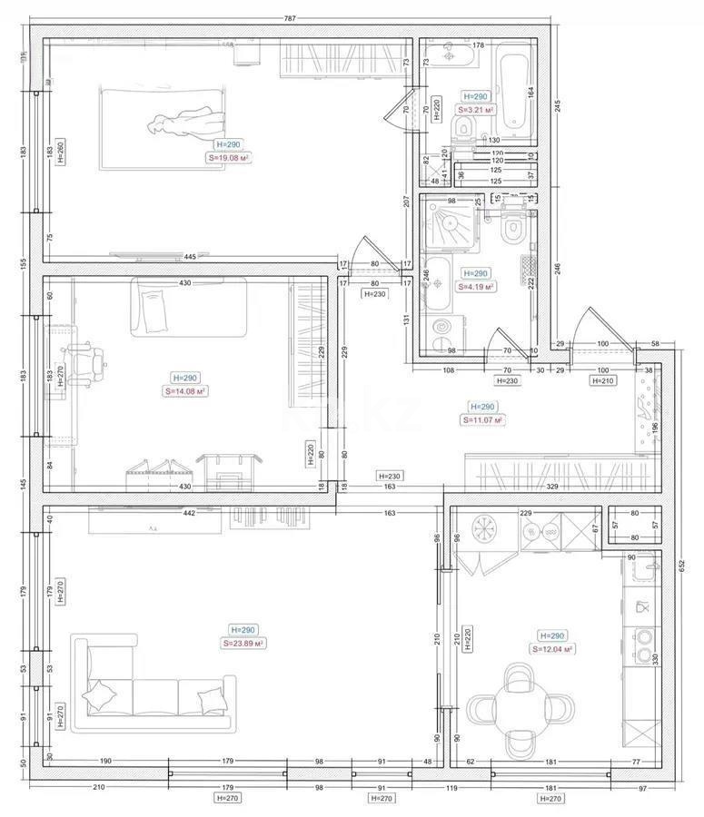 Продажа 3-комнатной квартиры, 85.6 м² в Алматы - фото 6