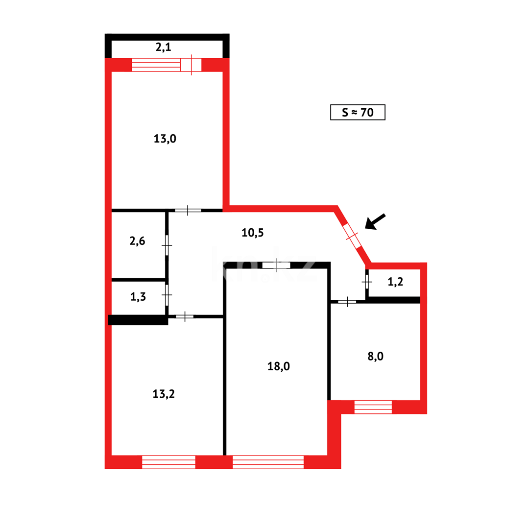 Продажа 3-комнатной квартиры, 70 м² в Темиртау - фото 14