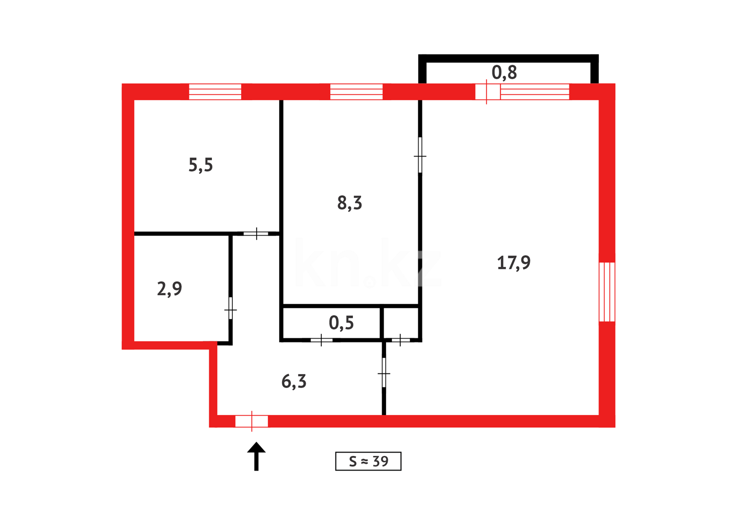 Продажа 2-комнатной квартиры, 43 м², бульвар Независимости, дом  15 в Темиртау - фото 11