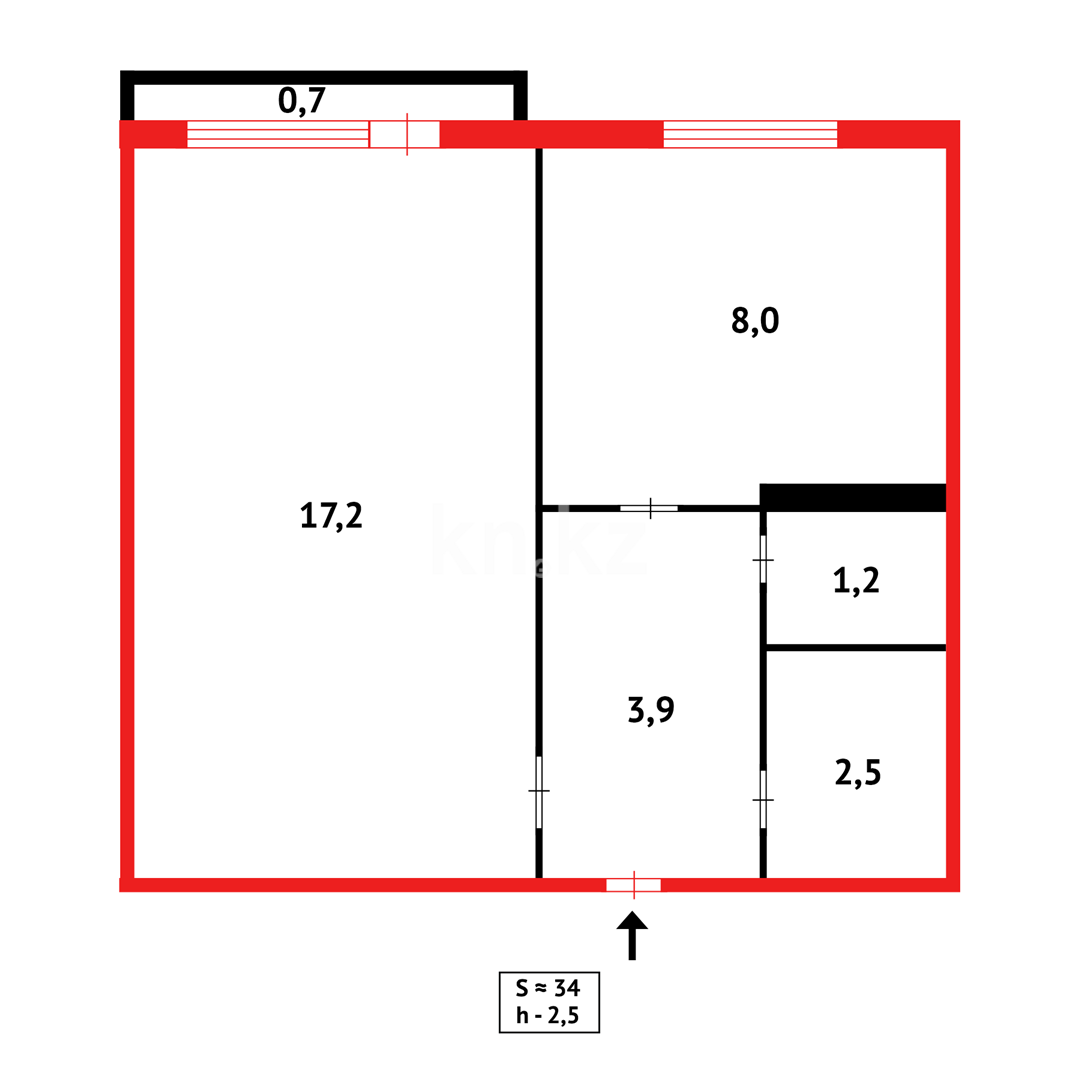 Продажа 1-комнатной квартиры, 33 м² в Караганде - фото 10