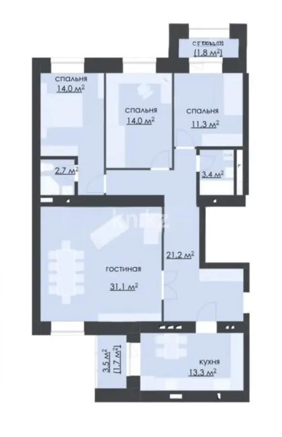 Продажа 4-комнатной квартиры, 119 м², мкр-н Степной-2, дом  участок 2/6 в Караганде - фото 5